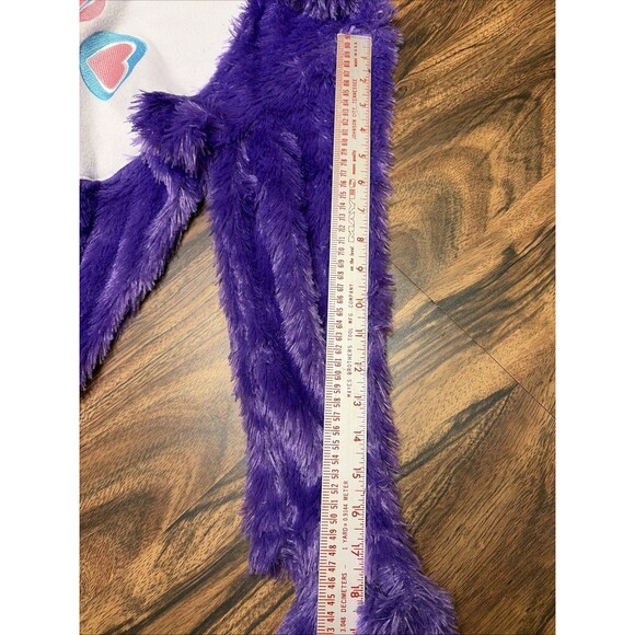 Care Bears Jumpsuit Child Small Purple Share Bear Costume Furry Flip Mitt Hooded - Picture 11 of 14